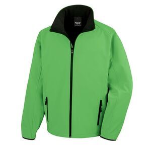 Result Mens Core Printable Softshell Jacket / Vivid Green / Black